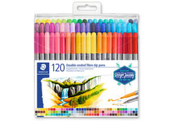 Kleurstift Staedtler 3200 dubbele punt fijn en ultrafijn etui à 120 kleuren