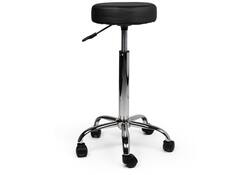 Tabouret kruk Office hoog met gasveer harde wielen zw