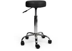 Tabouret kruk Office standaard met gasveer harde wielen zw