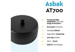 Asbak BRASQ tafelmodel 1 liter met deksel AT700 zwart