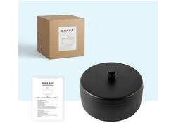 Asbak BRASQ tafelmodel 1 liter met deksel AT700 zwart