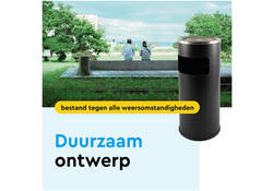 Afvalbak met asbak BRASQ 11 liter AT500 zwart