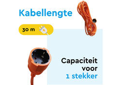 Verlengkabel BRASQ 30m oranje