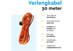 Verlengkabel BRASQ 30m oranje