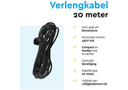 Verlengkabel BRASQ 20m zwart