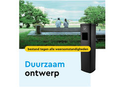 Afvalbak met asbak BRASQ 20 liter AT400 zwart