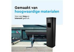 Afvalbak met asbak BRASQ 20 liter AT400 zwart