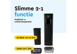 Afvalbak met asbak BRASQ 20 liter AT400 zwart