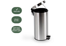 Pedaalemmer BRASQ 30 liter rvs