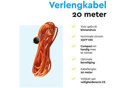 Verlengkabel BRASQ 20m oranje