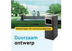 Afvalbak met asbak BRASQ 16 liter AT600 zwart