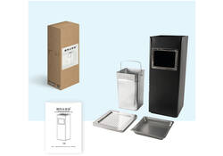 Afvalbak met asbak BRASQ 16 liter AT600 zwart