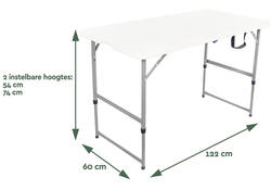 Vouwtafel BRASQ 120x60x74cm FC120 wit