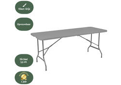 Vouwtafel BRASQ 180x70x74cm FT180 grijs