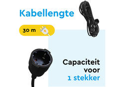 Verlengkabel BRASQ 30m zwart