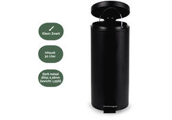 Pedaalemmer BRASQ 30 liter zwart