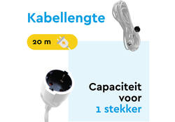 Verlengkabel BRASQ 20m wit