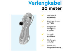 Verlengkabel BRASQ 20m wit