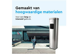 Afvalbak met asbak BRASQ 20 liter AT400 rvs