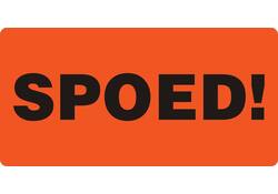 Waarschuwingsetiket IEZZY spoed 80mmx40mm 500 stuks