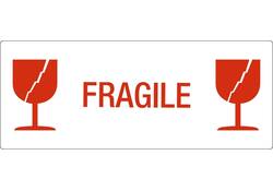 Waarschuwingsetiket IEZZY glas fragile 150mmx60mm 500 stuks
