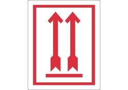 Waarschuwingsetiket IEZZY pijl omhoog 74x105mm 500 stuks