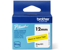 Labeltape Brother P-touch Btag-631 standaard 12mm zwart op geel