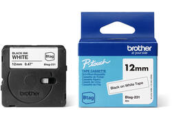 Labeltape Brother P-touch Btag-231 standaard 12mm zwart op wit