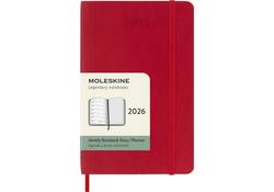 Agenda 2026 Moleskine 12M Planner Weekly 7dagen/1pagina pocket sc scarlet red