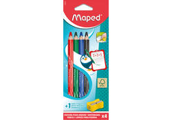 Whiteboardpotlood Maped Marker'Peps inclusief slijper set à 4 kleuren