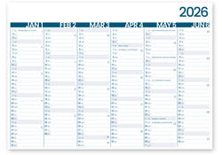 6-Maandkalender 2026 INNI Groot Memento 430x320mm