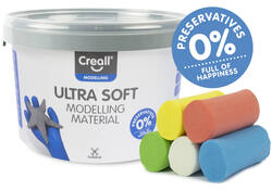Klei Creall Play-it Ultra Soft helder rood/blauw/groen/geel/wit 1100 gram