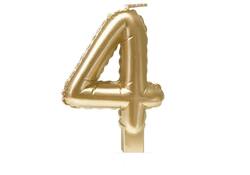 Foil balloon candle gold 4