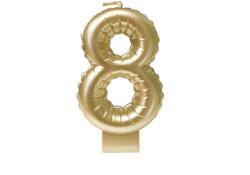 Foil balloon candle gold 8
