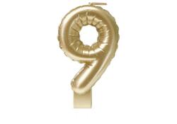 Foil balloon candle gold 9