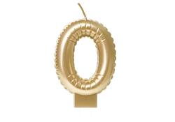Foil balloon candle gold 0