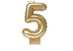 Foil balloon candle gold 5