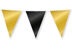 Party Flag Foil Gold and black