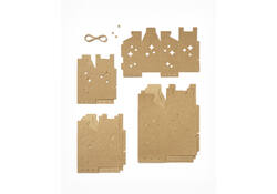 Giftbox Folia Star kraft set à 6 stuks