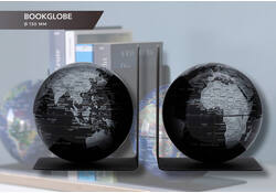 Boekensteun Troika met magnetische globes 13cm set à 2 stuks zwart