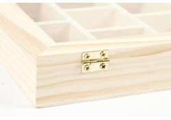 Doos Creativ Company 15.5x20.5x3.5cm hout met glazen deksel