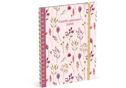 Familieagenda 2026 Lannoo 180x240 Flowers bouquet 7dag/2pag roze