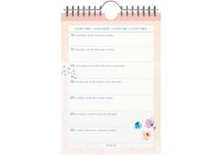Weekkalender 2026 Lannoo 155x220 Flowers watercolour 7dagen/1pagina roze