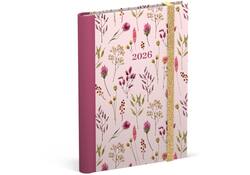 Agenda 2026 Lannoo 120x160 Flowers bouquet 7dagen/2pagina's roze