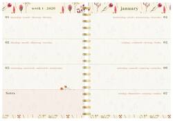 Agenda 2026 Lannoo 120x160 Flowers bouquet 7dagen/2pagina's roze