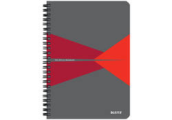 Notitieboek Leitz Office A5 lijn 180 pagina's 80gr grijs rood