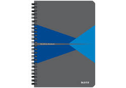 Notitieboek Leitz Office A5 lijn 180 pagina's 80gr grijs blauw