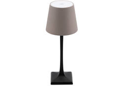 Tafellamp Securit Milano LED oplaadbaar dimbaar taupe-zwart