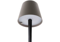 Tafellamp Securit Milano LED oplaadbaar dimbaar taupe-zwart