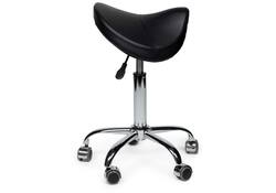 Zadelkruk Office Premium laag zonder voetring harde wielen zw